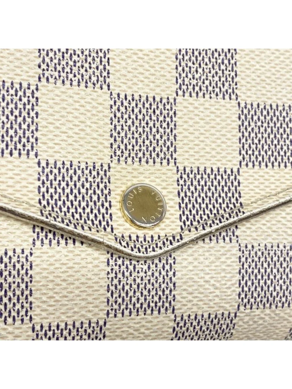 Louis Vuitton Wallet Damier Azur Portefeuille Sarah White